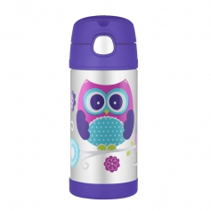 Termos Thermos FunTAINER dziecięcy 355ml ze słomką sowa - ciepło 8h lub zimno 12h-Thermos