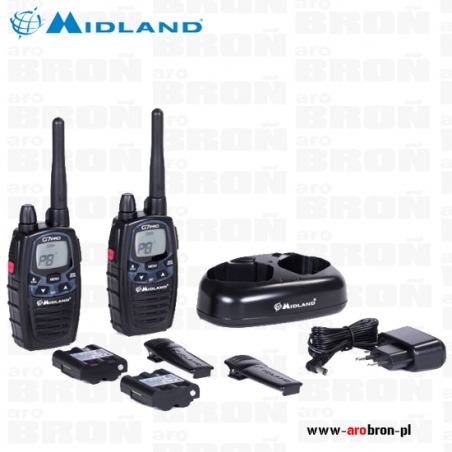Radiotelefon MIDLAND G7 Pro Zestaw 2szt + ładowarka - krótkofalówki 2 szt - NAJNOWSZY MODEL-Midland