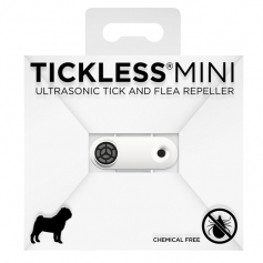 Ultradźwiękowy odstraszacz kleszczy TickLess Mini White - wbudowany akumulator, port microUSB na kleszcze i pchły dla zwierzą...