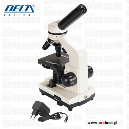 Mikroskop Delta Optical BioLight 100 (DO-3210) - 5 preparatów, szkiełka, zasilacz, dla początkujących-DELTA