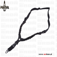Pas nośny 1-punktowy typu Bungee P1 Fast PRI-24-017456 do replik ASG - nylon, metalowy karabińczyki, czarny-Primal Gear