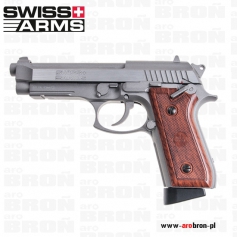 Pistolet wiatrówka Cybergun Swiss Arms SA92 Blow Back 4,5 mm - metal, CO2, KULKI BB, replika Beretta 92