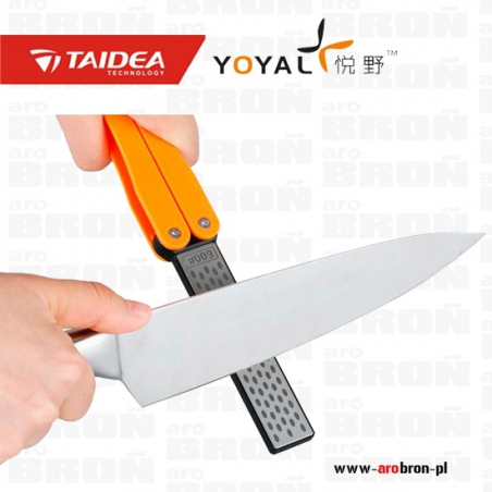 Ostrzałka diamentowa Taidea 360/600 składana T1051D POMARAŃCZOWA - do noży stalowych, ceramicznych, nożyczek-Taidea