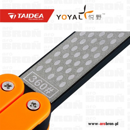 Ostrzałka diamentowa Taidea 360/600 składana T1051D POMARAŃCZOWA - do noży stalowych, ceramicznych, nożyczek-Taidea