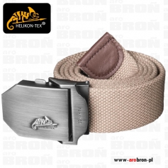 Pasek do spodni Helikon LOGO Belt KHAKI PS-HKN-CO-13 - beżowy 100% Cotton pas klamra z logo HELIKON TEX-Helikon-Tex®