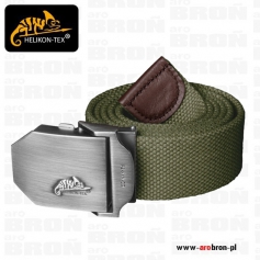 Pasek do spodni Helikon LOGO Belt PS-HKN-CO-02 - olive green, 100% Cotton pas klamra z logo HELIKON TEX-Helikon-Tex®