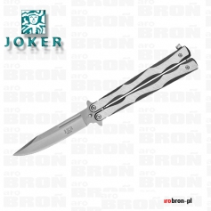 Nóż Joker Butterfly składany motyl motylek (JKR450) - 10,5cm CZARNO SREBRNY SZLIF