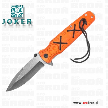 Nóż Joker składany (JKR452) - POMARAŃCZOWY, zbijak do szyb, linijka, ostrze 9 cm-Joker