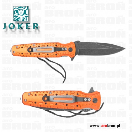 Nóż Joker składany (JKR452) - POMARAŃCZOWY, zbijak do szyb, linijka, ostrze 9 cm-Joker