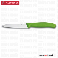 Uniwersalny nóż kuchenny do obierania jarzyn Victorinox 6.7706.L114 ZIELONY, gładkie ostrze, szpic pikutek