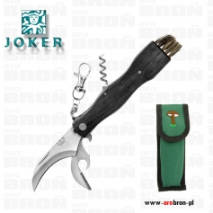 Nóż Joker składany do zbierania grzybów JKR089 - otwieracz do butelek i puszek, korkociąg, miarka, miotełka, etui