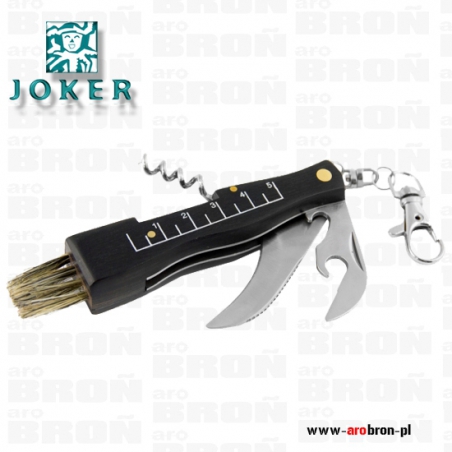 Nóż Joker składany do zbierania grzybów JKR089 - otwieracz do butelek i puszek, korkociąg, miarka, miotełka, etui-Joker