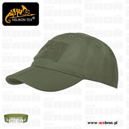 Taktyczna czapka baseballowa Helikon Folding (CZ-BBF-PR-02) - OLIVE GREEN, łamany daszek, Rip-stop, Velcro-Helikon-Tex®