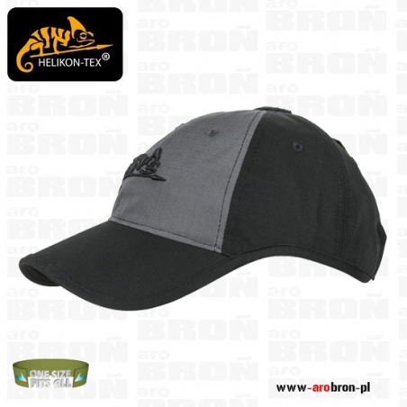Taktyczna czapka baseballowa Helikon Logo Cap (CZ-LGC-PR-0135B) - BLACK/SHADOW GREY, na ochronniki słuchu-Helikon-Tex®