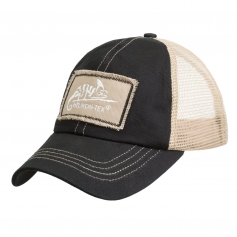 Czapka Helikon Trucker Logo Cotton Twill CZ-TLC-CT-0113A - Czarno-Beżowa, truckerka-Helikon-Tex®