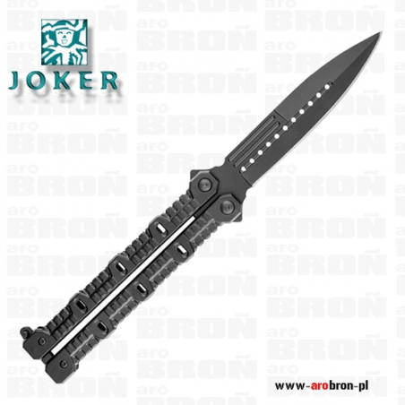 Nóż motylkowy Joker JKR448 - motyl, balisong, stal nierdzewna, aluminium, czarny-Joker