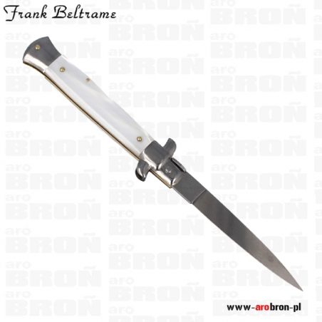 Nóż sprężynowy składany Frank Beltrame Stiletto White Pearl FB23/36 - ostrze 98 mm, stal nierdzewna-Frank Beltrame