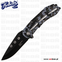 Nóż składany Herbertz Sollingen Army Design Drop Point 583412 - ostrze 90mm, stal 420, klips stalowy-Herbertz