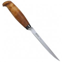 Nóż stały HELLE Fiskekniv _62 - Sandvik 12C27, rękojeść brzoza, w komplecie skórzana pochwa, do filetowania-Helle