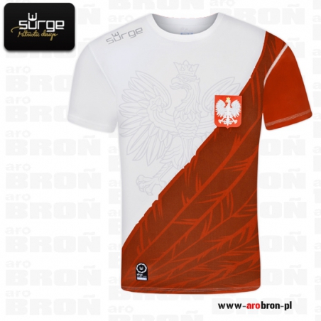 Koszulka termoaktywna T-shirt Surge Polonia PIÓRA- termiczna krótki rękaw, trwały nadruk r. S-Surge Polonia
