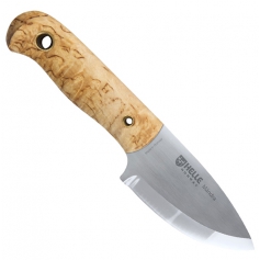 Nóż stały HELLE MANDRA _620 - full tang, 3-warstwowa stal nierdzewna, rękojeść brzoza, w komplecie skórzana pochwa-Helle