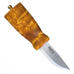 Nóż stały HELLE Nying _55 - 3-warstwowa stal nierdzewna, rękojeść brzoza, w komplecie skórzana kabura-Helle