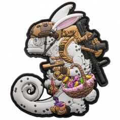 Emblemat Helikon Chameleon Easter Operator (OD-CEO-RB-2011A) - Biały-Coyote, naszywka, rzep, PVC-Helikon-Tex®