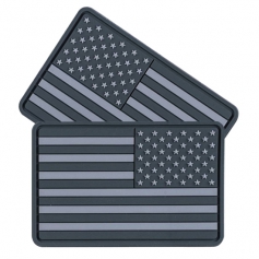 Emblemat Helikon Flaga USA Mała (OD-FUS-RB-19) - Szary, naszywka, rzep, PVC, zestaw 2 szt.-Helikon-Tex®