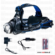 Latarka czołowa XRG 200 ładowalna - 1000 lumenów, zasięg 200 metrów, akumulatorowa--