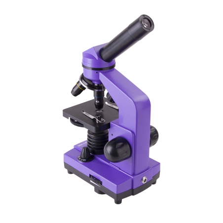 Mikroskop Delta Optical BioLight 100 Fioletowy (DO-3212) - 5 preparatów, szkiełka, zasilacz, dla początkujących-DELTA