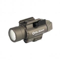 Latarka taktyczna na pistolet Olight BALDR Pro Desert Tan z celownikiem laserowym - 1350 lm, zasięg 260m, green laser, szyna ...