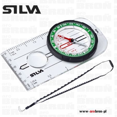 Kompas busola SILVA Ranger - szkło powiększające, fluorescencyjne znaki, chwyt DryFlex-SILVA
