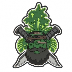 Emblemat Helikon Beardman Patrol (OD-BMP-RB-02) - Olive Green, naszywka, rzep, PVC-Helikon-Tex®