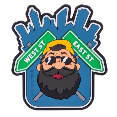 Emblemat Helikon Beardman Urban (OD-BMU-RB-65) - Niebieski, naszywka, rzep, PVC-Helikon-Tex®