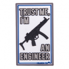 Emblemat Helikon Trust Me I'm An Engineer (OD-TME-RB-20) - Biały, naszywka, rzep, PVC-Helikon-Tex®
