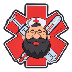 Emblemat Helikon Beardman Medic (OD-BMM-RB-25) - Czerwony, naszywka, rzep, PVC