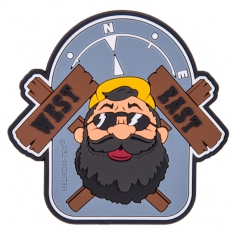 Emblemat Helikon Beardman Outback (OD-BMO-RB-19) - Szary, naszywka, rzep, PVC