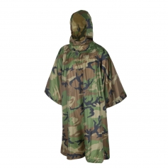 Ponczo peleryna przeciwdeszczowa Helikon Poncho US Model PO-MUS-PO-03 - US Woodland, RipStop, kamuflaż leśny US-Helikon-Tex®