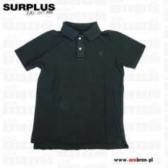 Koszulka Polo Surplus Raw Vintage Destroyed - czarna, bawełna, styl vintage r. L