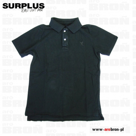 Koszulka Polo Surplus Raw Vintage Destroyed - czarna, bawełna, styl vintage r. L-Surplus