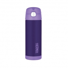 Termos Thermos FunTAINER dziecięcy 470ml ze słomką fioletowy - ciepło 10h lub zimno 12h-Thermos