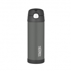 Termos Thermos FunTAINER dziecięcy 470ml ze słomką czarny - ciepło 10h lub zimno 12h-Thermos