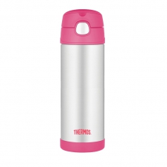 Termos Thermos FunTAINER dziecięcy 470ml ze słomką różowy - ciepło 10h lub zimno 12h-Thermos