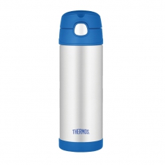 Termos Thermos FunTAINER dziecięcy 470ml ze słomką niebieski - ciepło 10h lub zimno 12h-Thermos