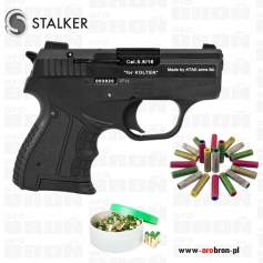 Pistolet Stalker M906 kolor CZARNY + Amunicja GREEN 6mm 100 szt + 20szt rac sylwestrowych 15mm - ZESTAW-ZORAKI