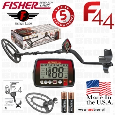 Wykrywacz metali Fisher F44 cewka 11" - GWARANCJA: 5 LAT - USA, Następca F4, Wodoodporny-Fisher Research Labs