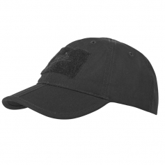 Taktyczna czapka baseballowa Helikon Folding (CZ-BBF-PR-01) - BLACK, łamany daszek, Rip-stop, Velcro-Helikon-Tex®