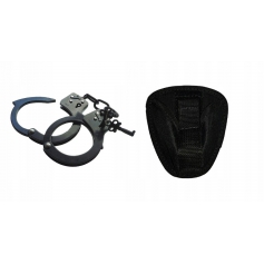 Kajdanki łańcuszkowe czarne JC-103K + kabura-