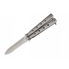 Nóż motylkowy Balisong MOTYL N-460D srebrny
