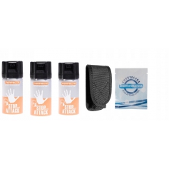 3xGaz pieprzowy Perfecta Attack 40ml stożek kabura-Umarex